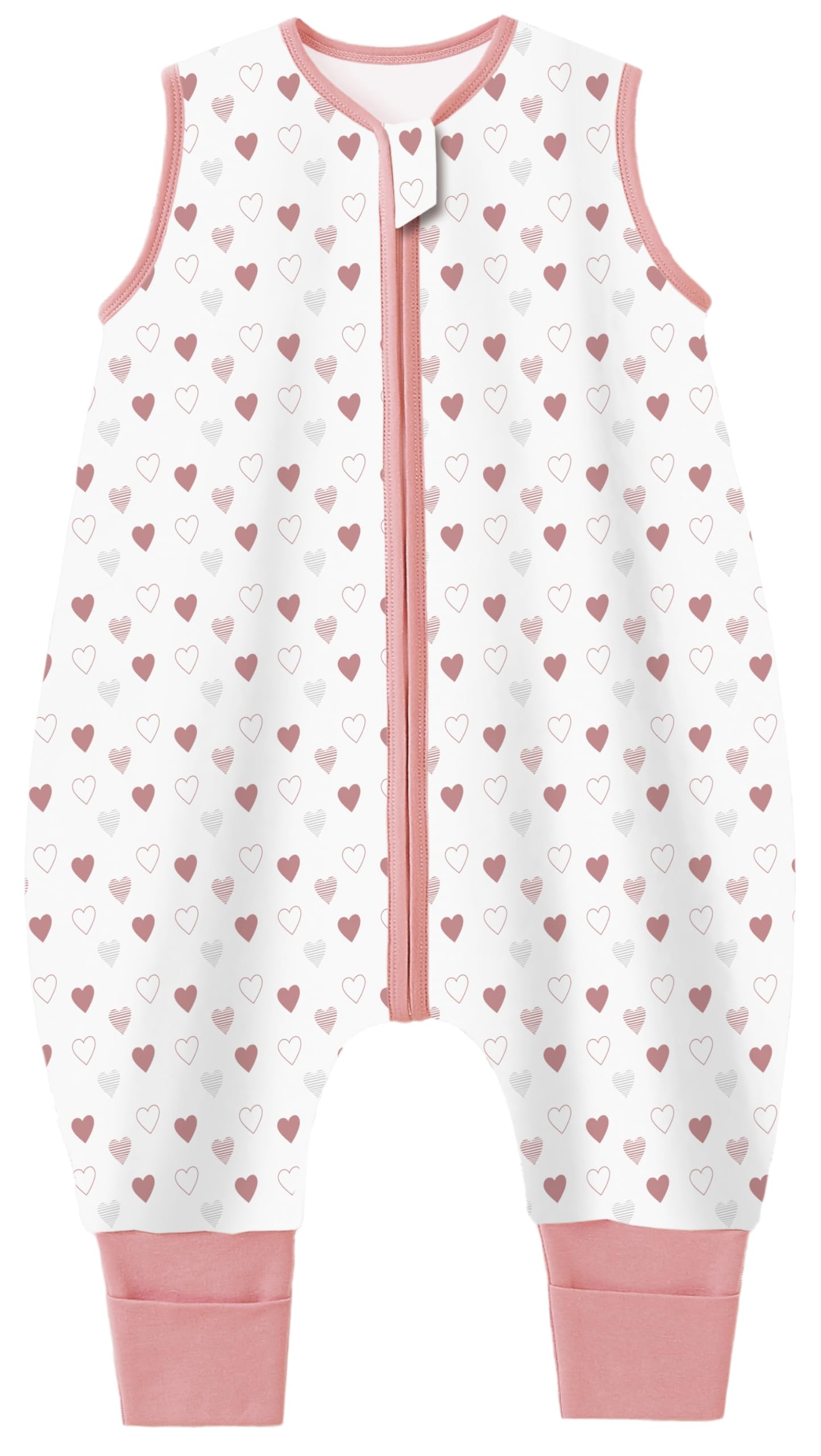Teechodina Baby Schlafsack mit Füßen 2er Pack 100% Baumwolle 1.5 Tog Kinder Ganzjahres Schlafsack mit Beinen für Jungen Mädchen