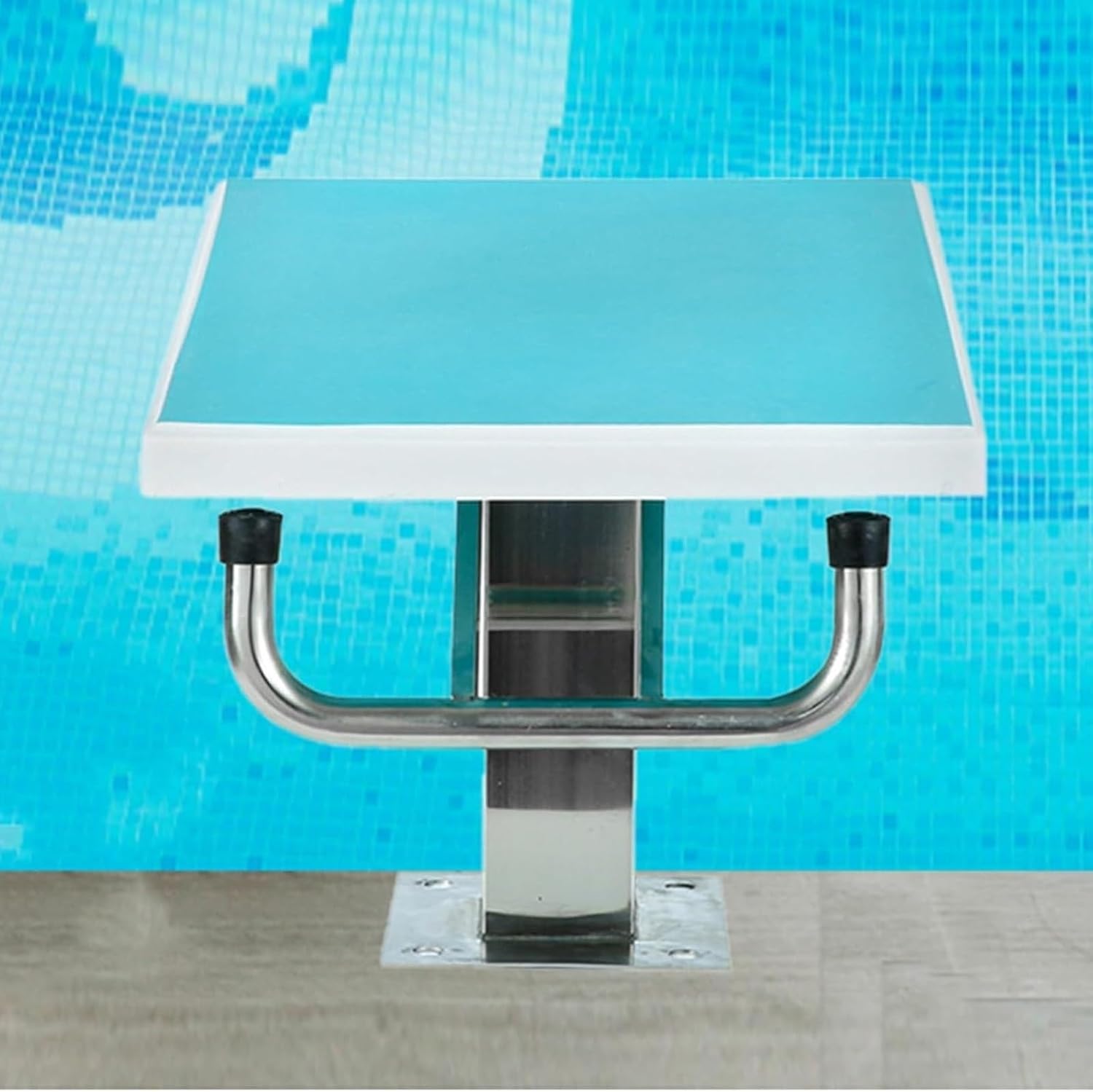Pool Diving Board with Frosted Anti Slip Surface, Tilt Swimming Pool Diving Platform with Stainless Steel Base, Swimming Starting Blocks for Private Pools, Sports Venues