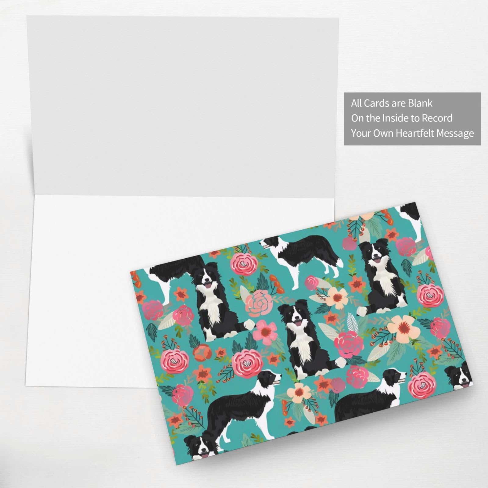 Carte De Vœux Vierge, Noire (insertion) – Border Collie Sheep