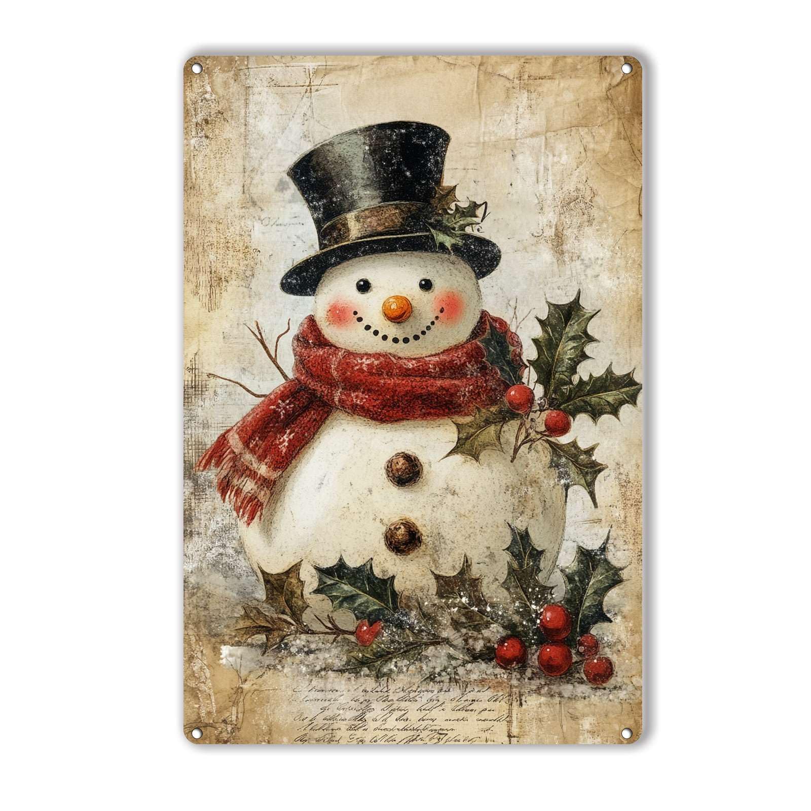 Anceky Christmas Snowman Tin Sign Vintage Metal Sign Wall Decor for Cafe Bar Kitchen Yard Gate 12×8 Inch