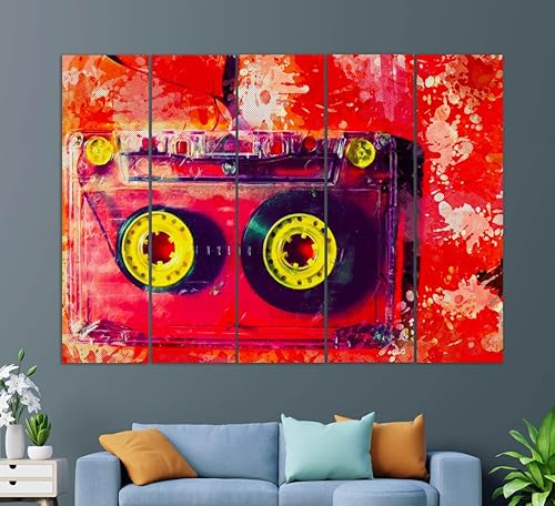 Miniatura 4 de Impresión en lienzo de casete de audio, arte de pared de música retro, impresión de cassette, pintura de casete, decoración de pub