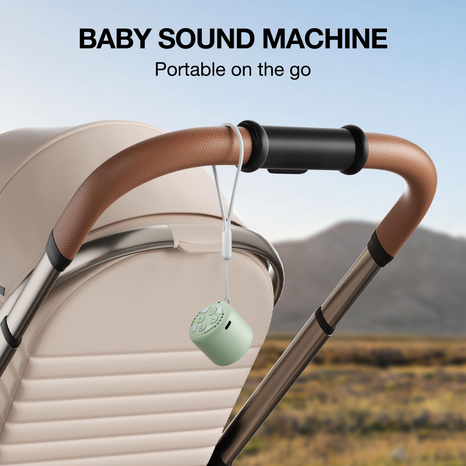 LEICEX Tragbare Sound-Maschine für Babys, 15 nicht verrutschende Sound-Timer und Speicherspiel, Mini-Gerät mit weißem Rauschen, zum Schlafen, Büro, Reisen (Mint)