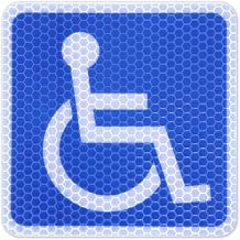 Strong Retroreflective Type High Brightness Handicapped Equipment International Symbol Sticker High Weather & Durable & Strong Adhesive Outdoor Sticker 3.9 x 3.9 inches (100 x 100 mm) (1 piece) Blue