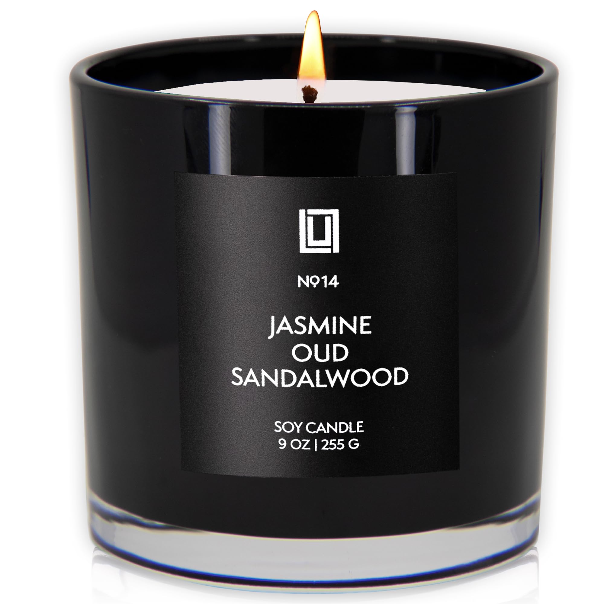 Lulu Candles Gelsomino, Oud E Sandalo | Candela Profumata Lusso Vaso di Soia | Mano Versato negli Stati Uniti | Altamente Profumato E di Lunga Durata- 9 Once. Nessun Coperchio