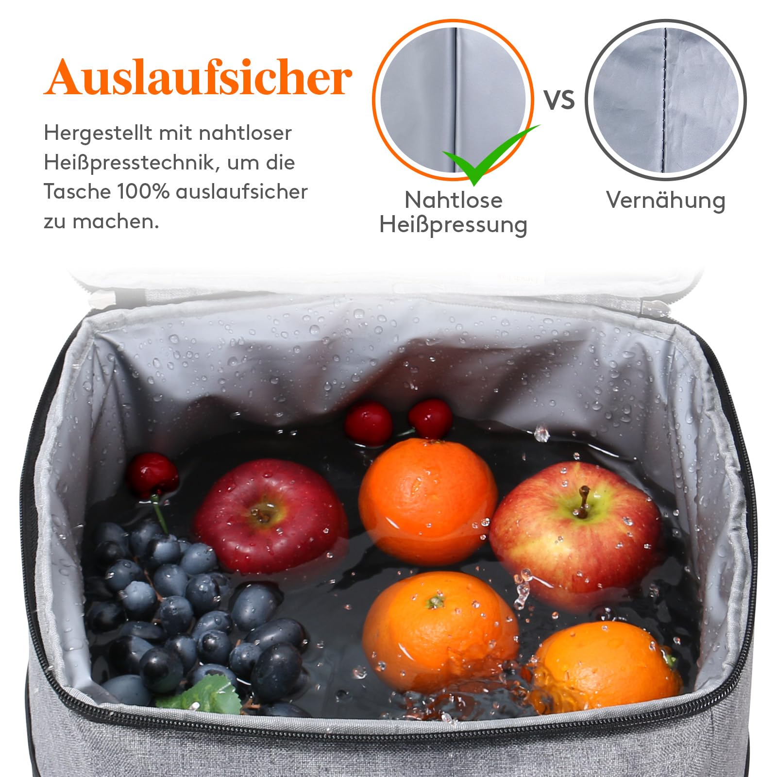 Lifewit 32L 34 Dosen isolierte Kühltasche, Große kühlrucksack, auslaufsichere tragbare Lunchtasche, weiche Kühlbox für Outdoor, Picknick, Strand, BBQ, Camping, Reisen, Familie, Grau