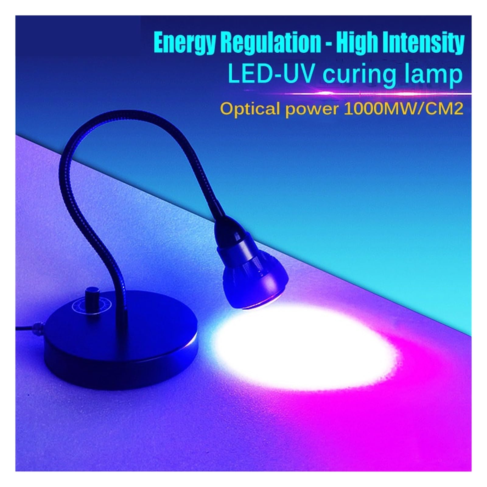 Lumière LED UV, Lampe UV haute énergie réglable 100 W for effet de durcissement de la résine Lampe UV Lampe à colle en résine Lampe à colle sans ombre Lampe à huile verte Lampe de durcissement pour le