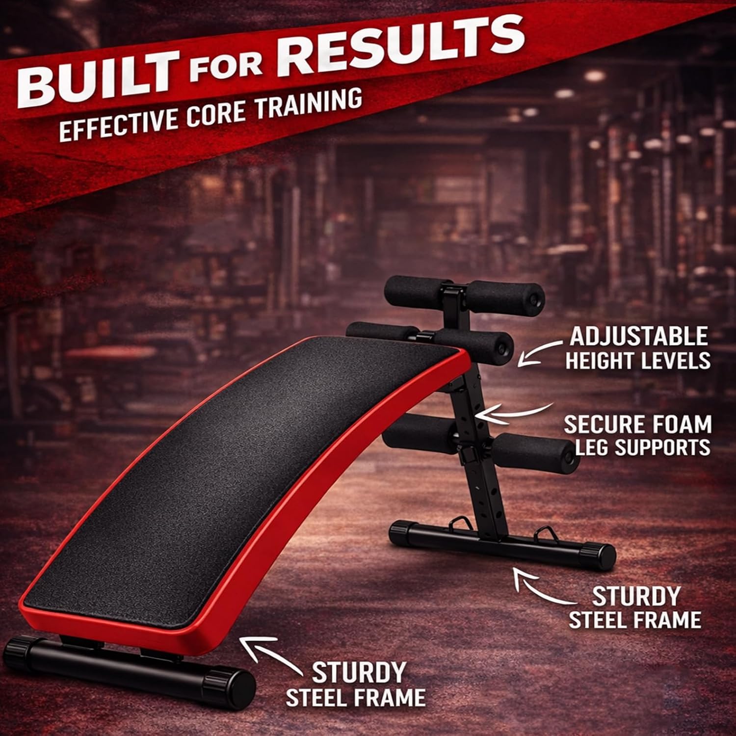 Foldable Sit Up Bench Adjustable Weight Bench with 440LB Weight Capacity Decline Ab Bench for Home Gym Core Training Sit Up Exercise Equipment