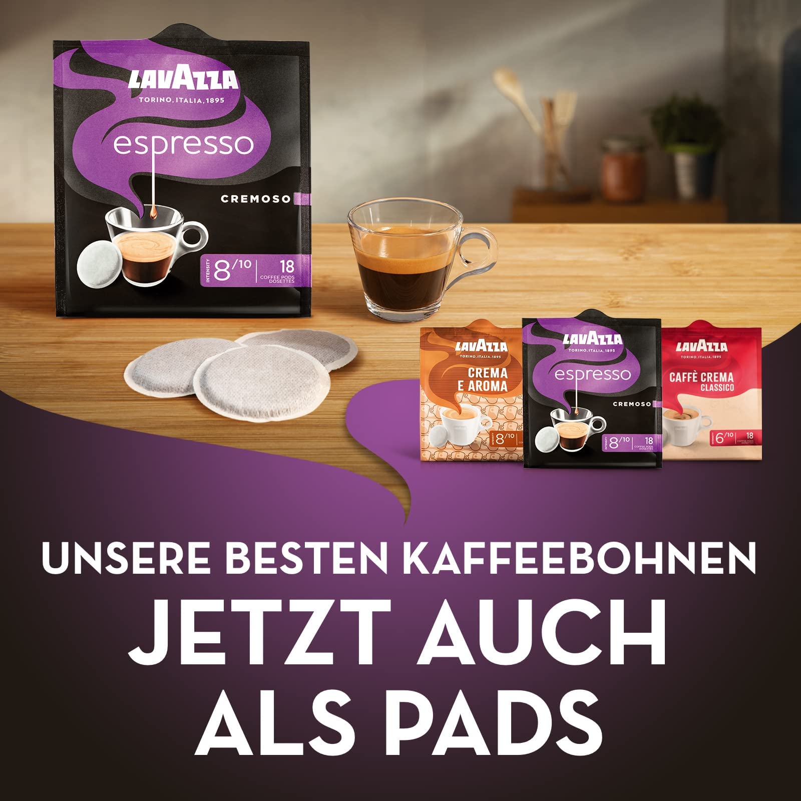 Lavazza Kaffee Pads - Intenso - 180 padów - opakowanie 10 sztuk (10 x 125 g)