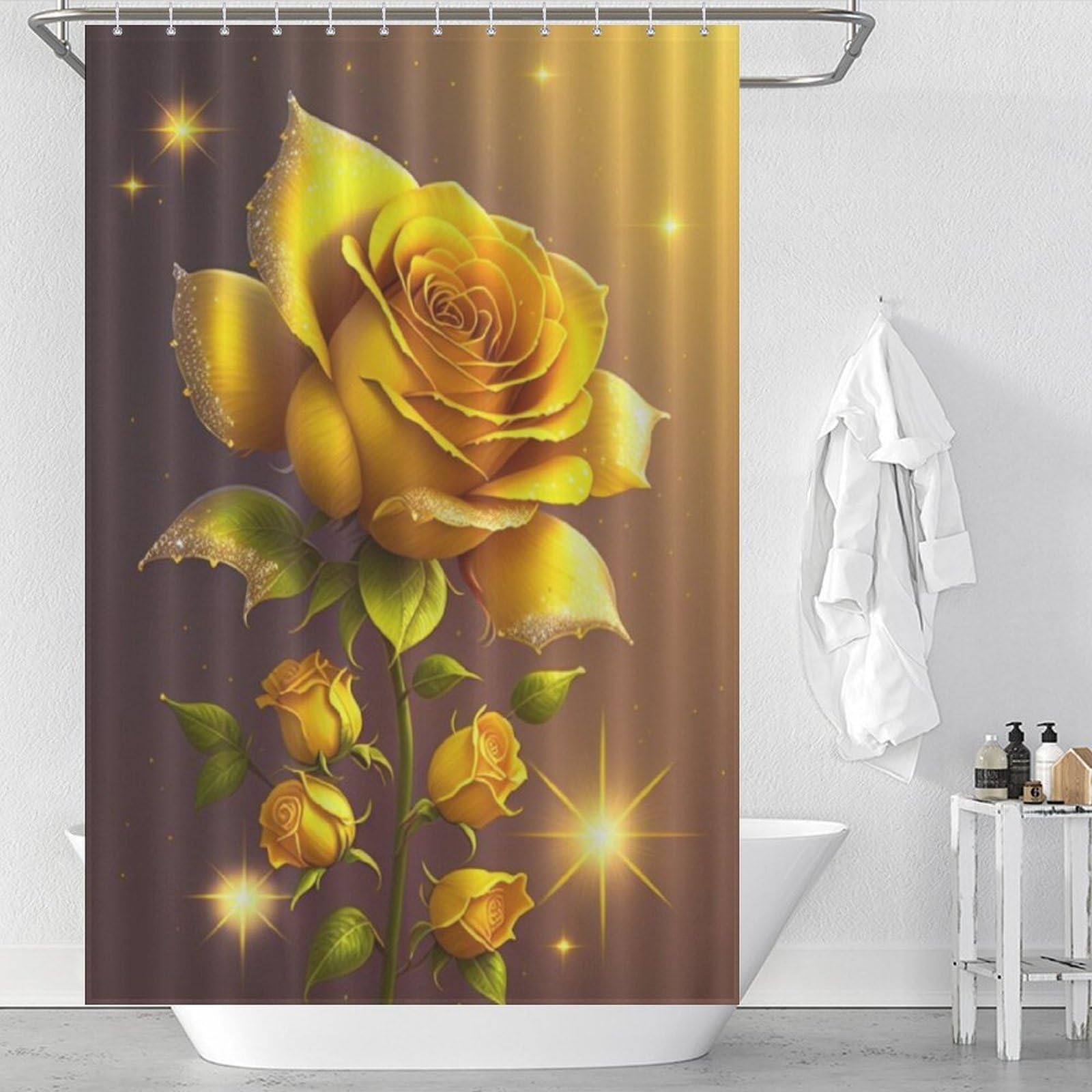 Rideau de douche rose en tissu pour transformer votre salle de bain en spa