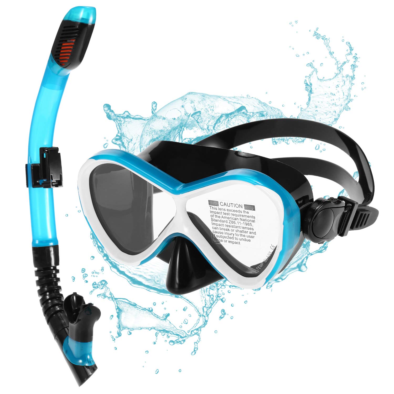 Hylotele -Kids Professional Swimming Goggles with Dry Snorkel Tube Set -fog Goggles for Scuba Snorkel