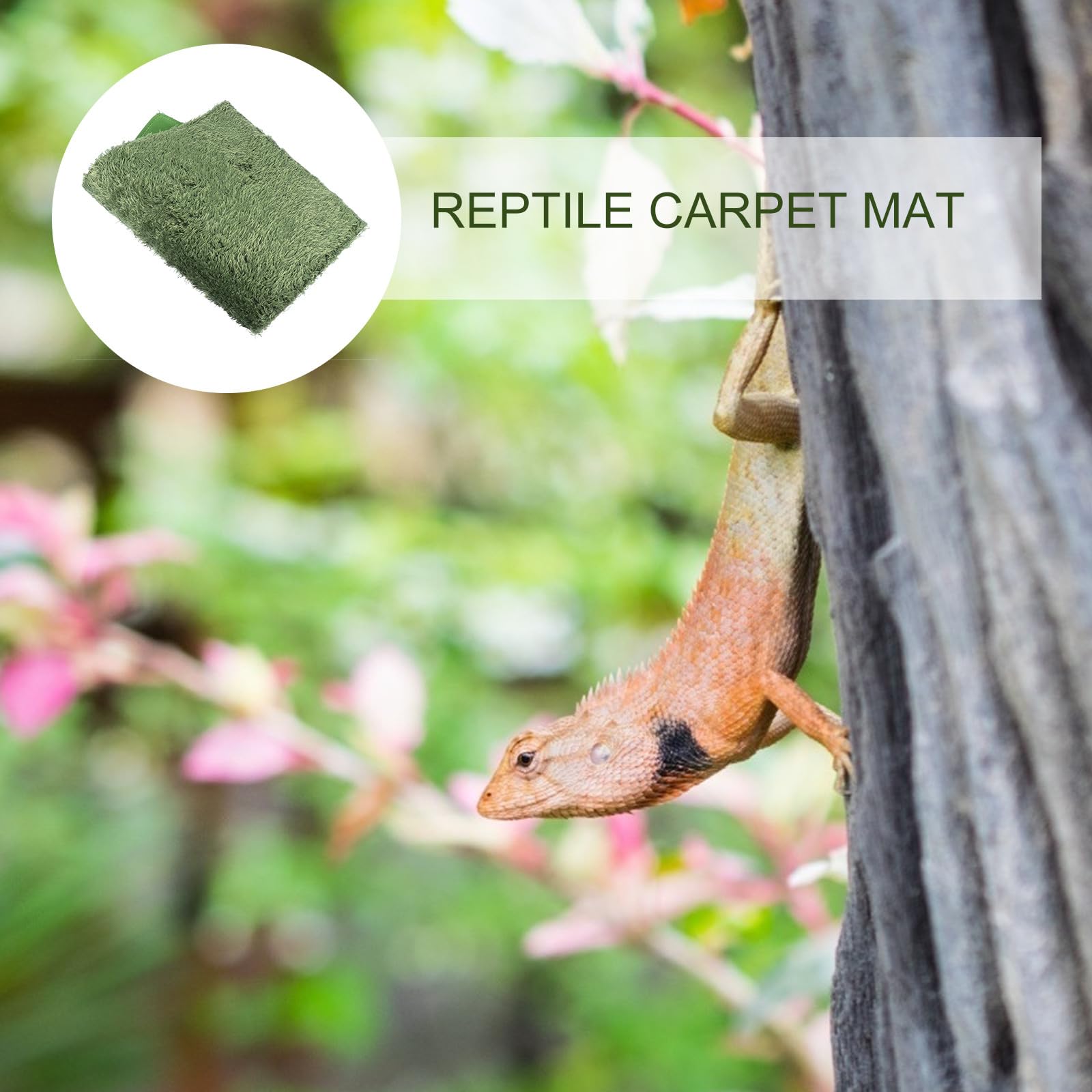 Lot de 2 Tapis pour Reptiles et Tortues en Coton Vert Imperméable Réutilisable
