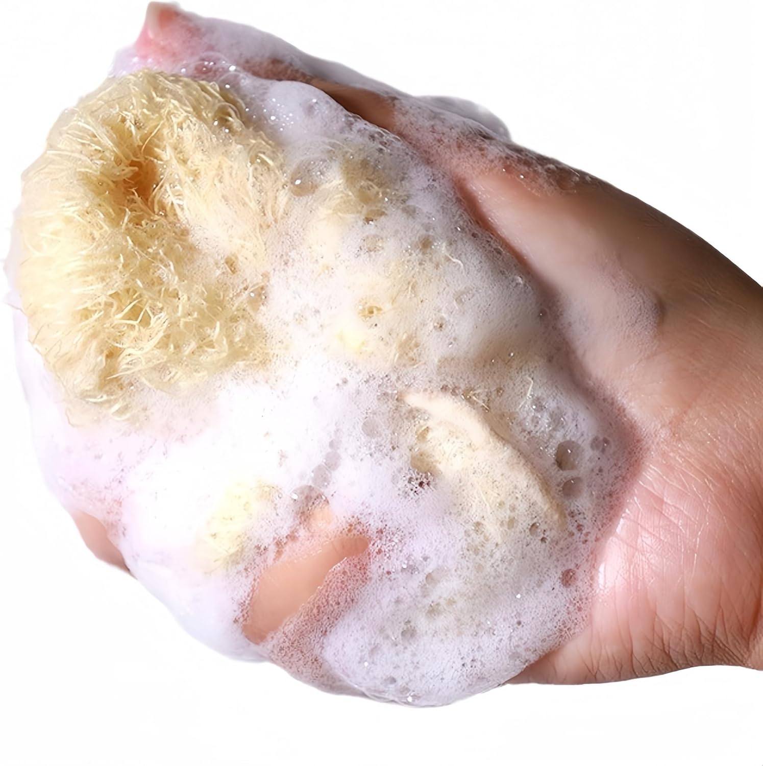 Natural Loofah Sponge & Exfoliating Body Scrubber - Uncompressed Luffa Bath Ball (Pack of 2),Bath Shower Loofah Sponge for Women and Men,Scrubbies for Body