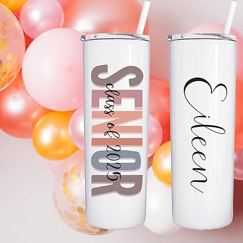 Miniatura 3 de AVITO Vaso personalizado de graduación para personas mayores, vaso de 20 onzas con tapa y pajita, acero inoxidable, aislado al vacío