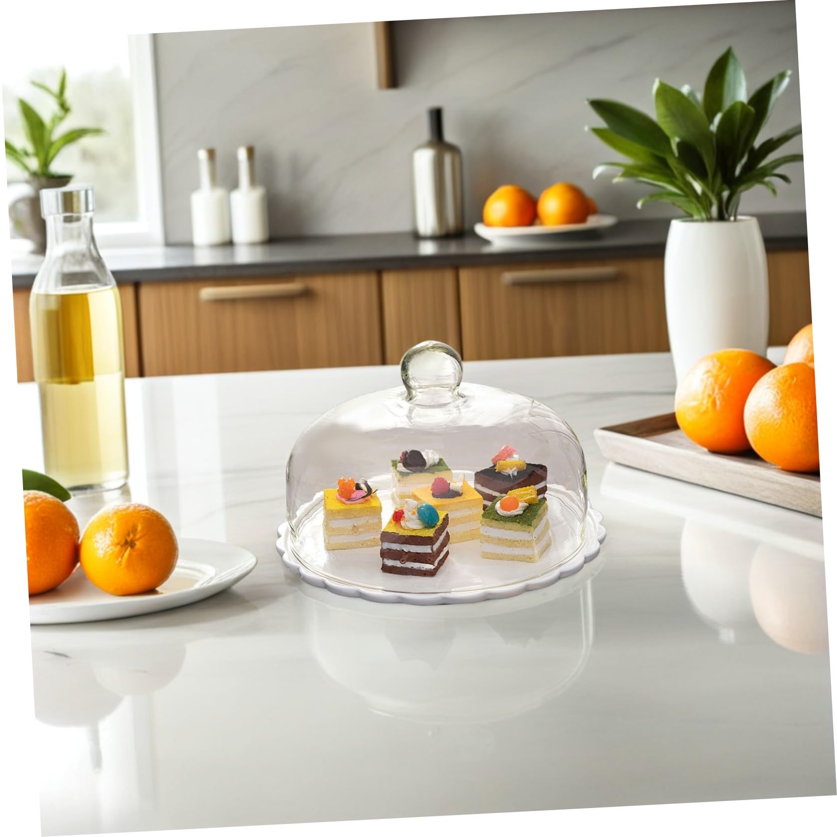 ibasenice Kuchenplatte mit Kuppel aus Glas und Keramik Transparente
