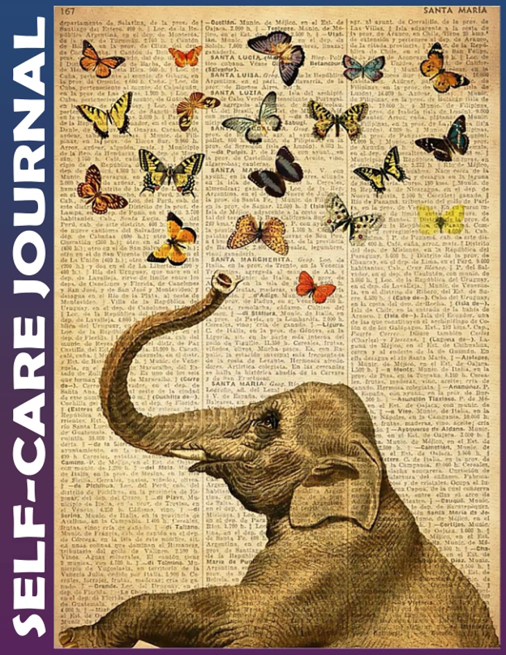 Self-care Journal: Elephant And Butterflies Invest few minutes daily to Physical, Mental and Emotional Health Planner, Tracker Notebook Record Book 110 Pages Undated