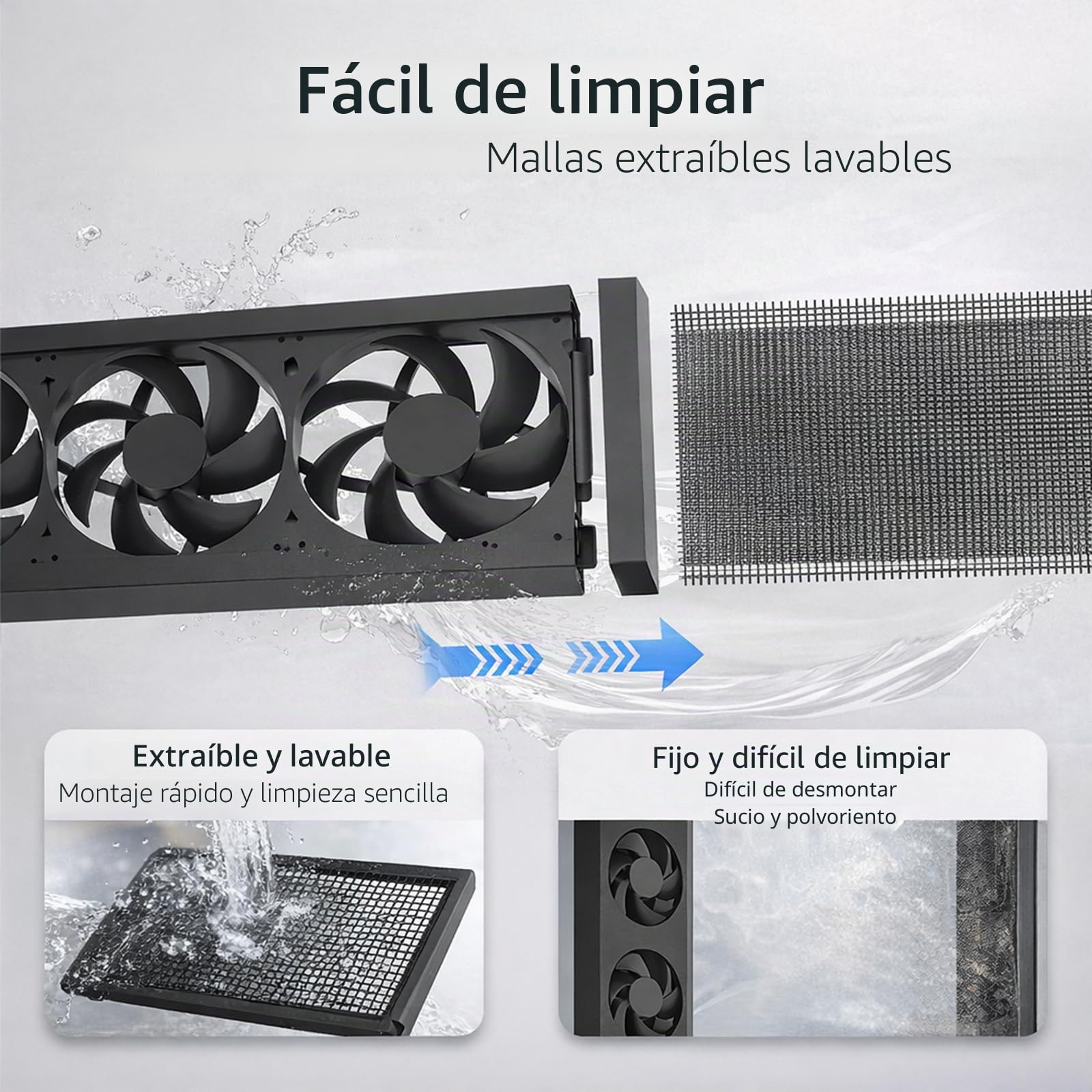 Ventilador de ventana vertical para ventanas corredizas, ventilador reversible de ventana de escape y admisión de flujo de aire, ajuste ajustable 35–150cm (13.8–59in), control de velocidad sin