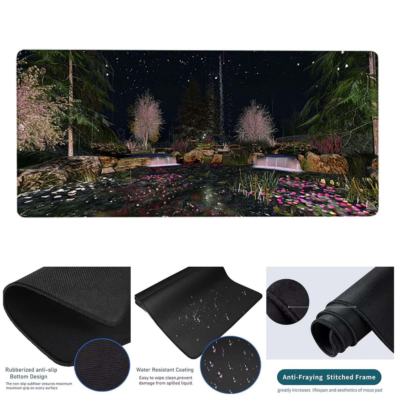 Podkładka pod mysz do gier, duża podkładka pod mysz XXL 1500 x 800 x 3 mm, podkładka pod mysz do klawiatury i biura, z przeszytymi krawędziami i antypoślizgową podkładką pod mysz do gier, prezent G-D