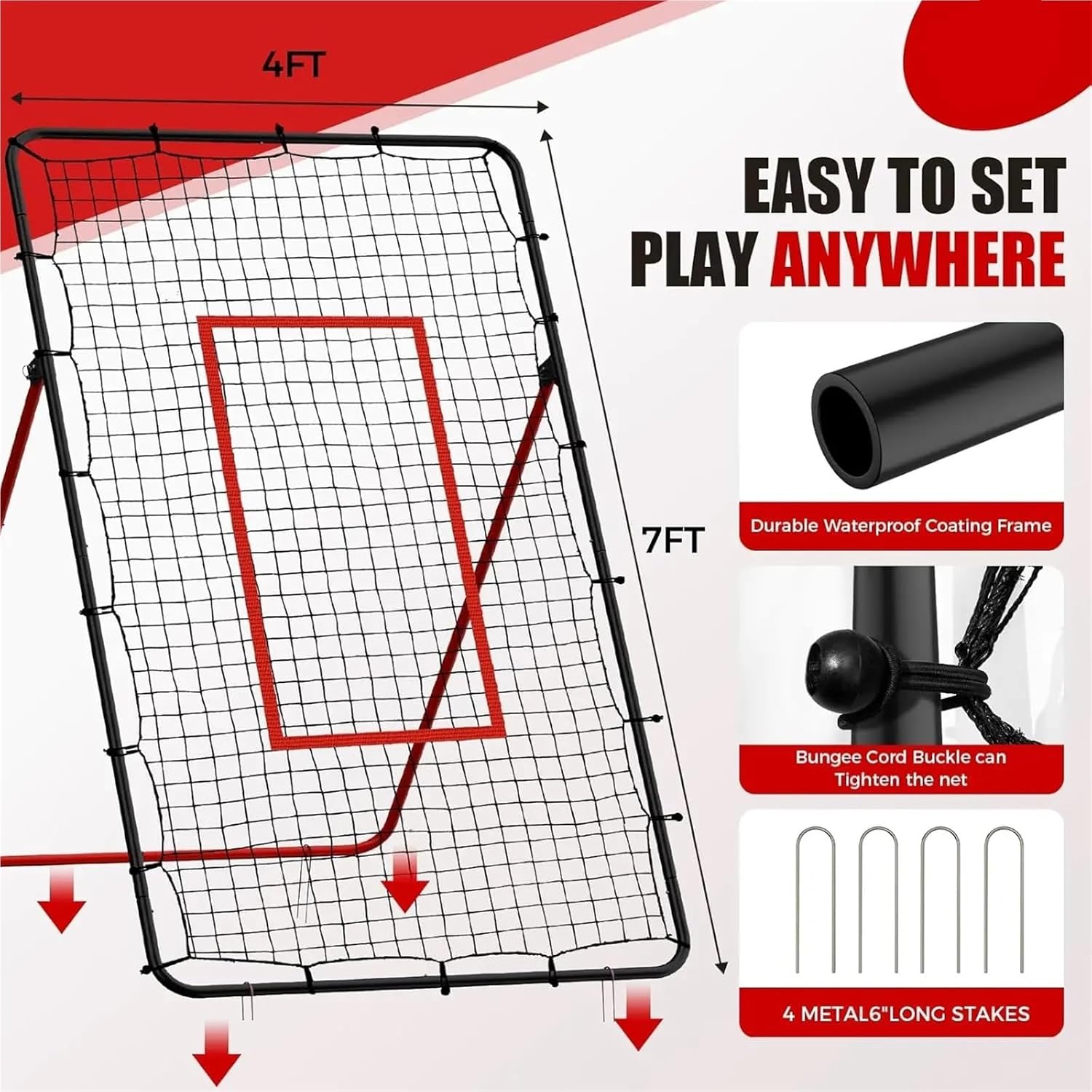 Soccer Rebounder Net Professional Volleyball Net and Rebounder Combo - All-Weather Training Equipment for Backyard/Indoor/Outdoor Practice(Color 1)