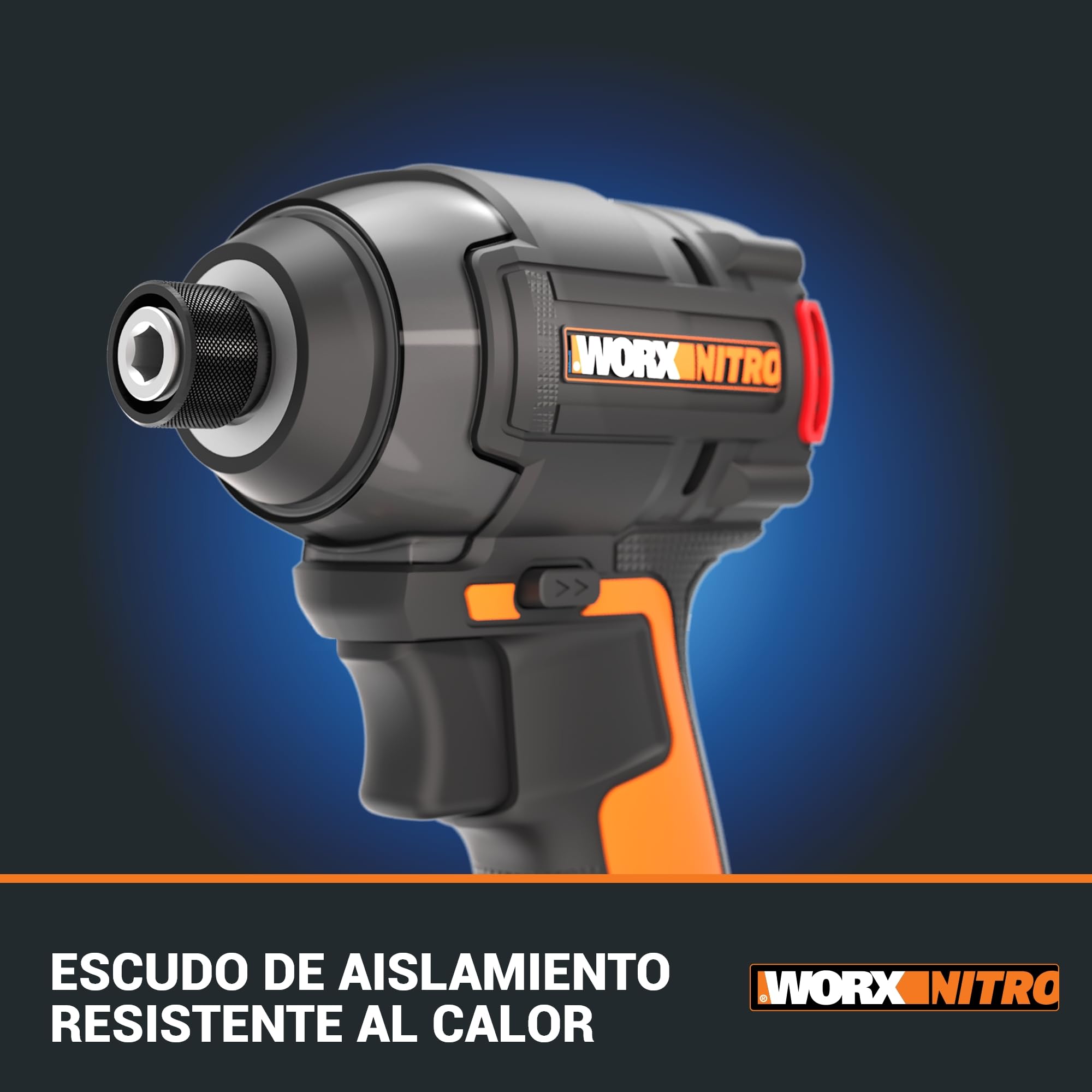 WORX WX265.9 Atornillador de Impacto 20V 200Nm Brushless Sin Batería, 3 Velocidades y 2 Modos, Compacto, LED, para Tornillería y Montajes
