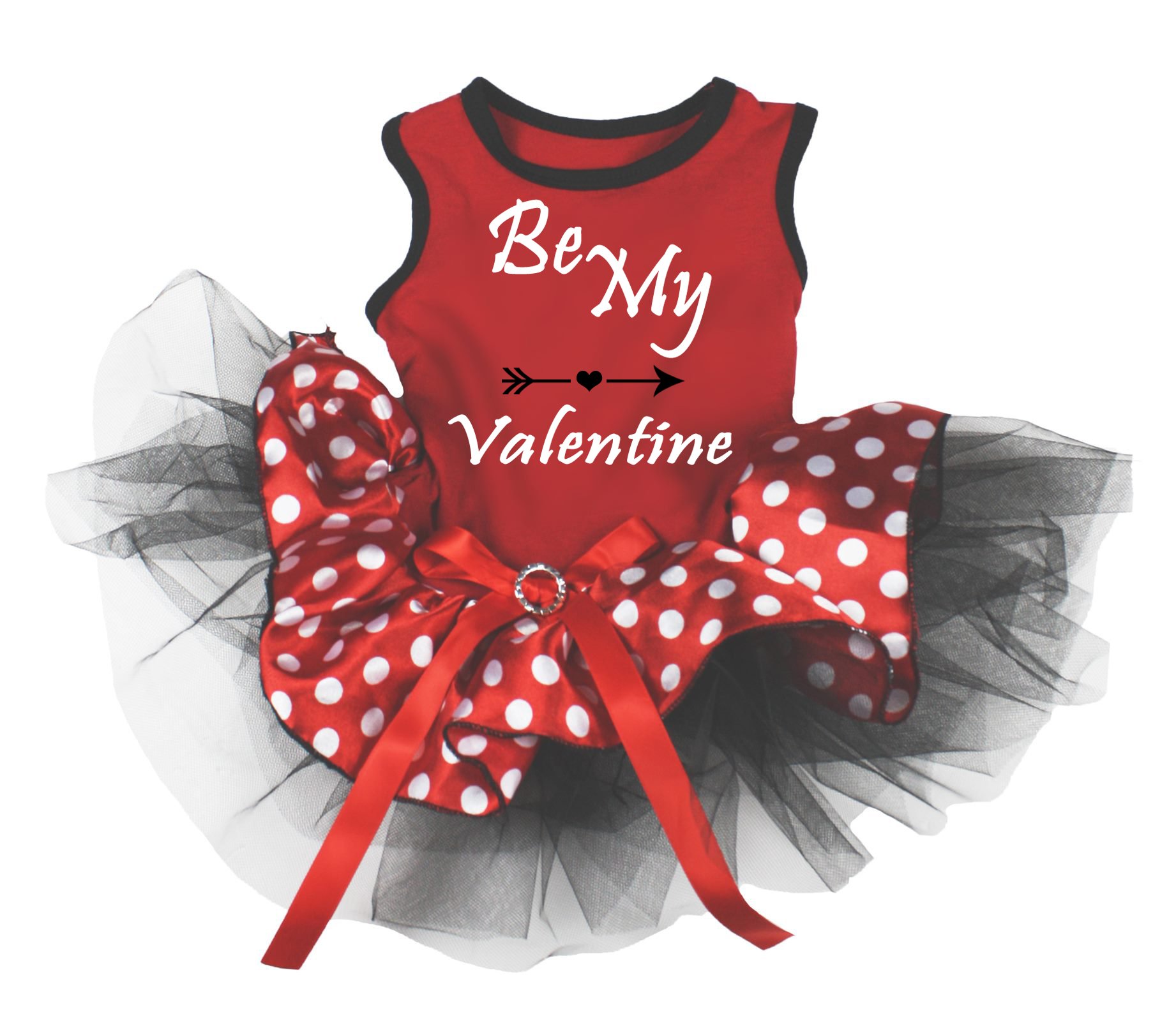 Robe de chien rouge à pois idéale pour la Saint-Valentin