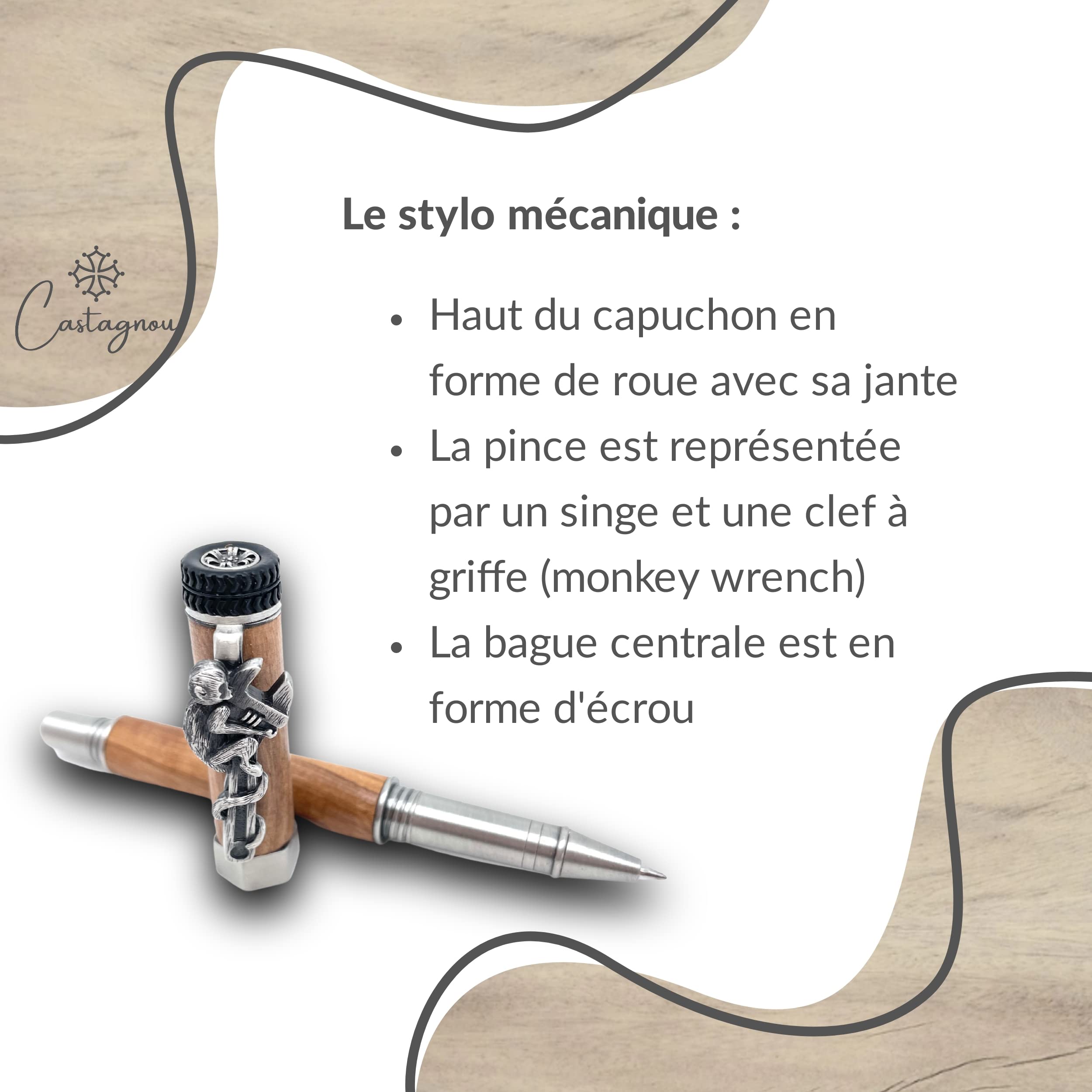 Bolígrafo personalizado MECÁNICO de madera con nombre nombre texto grabado láser personalizable idea original y única artesanal hecho a mano caja de regalo para hombre y mujer
