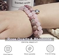 Vista 78 de 2Pcs Healing Crystal Bracelets for Women Handmade Beaded Bracelet Healing Prayers Crystal 8mm Natural Stone Beads Bracelet Stress Relief Get Well