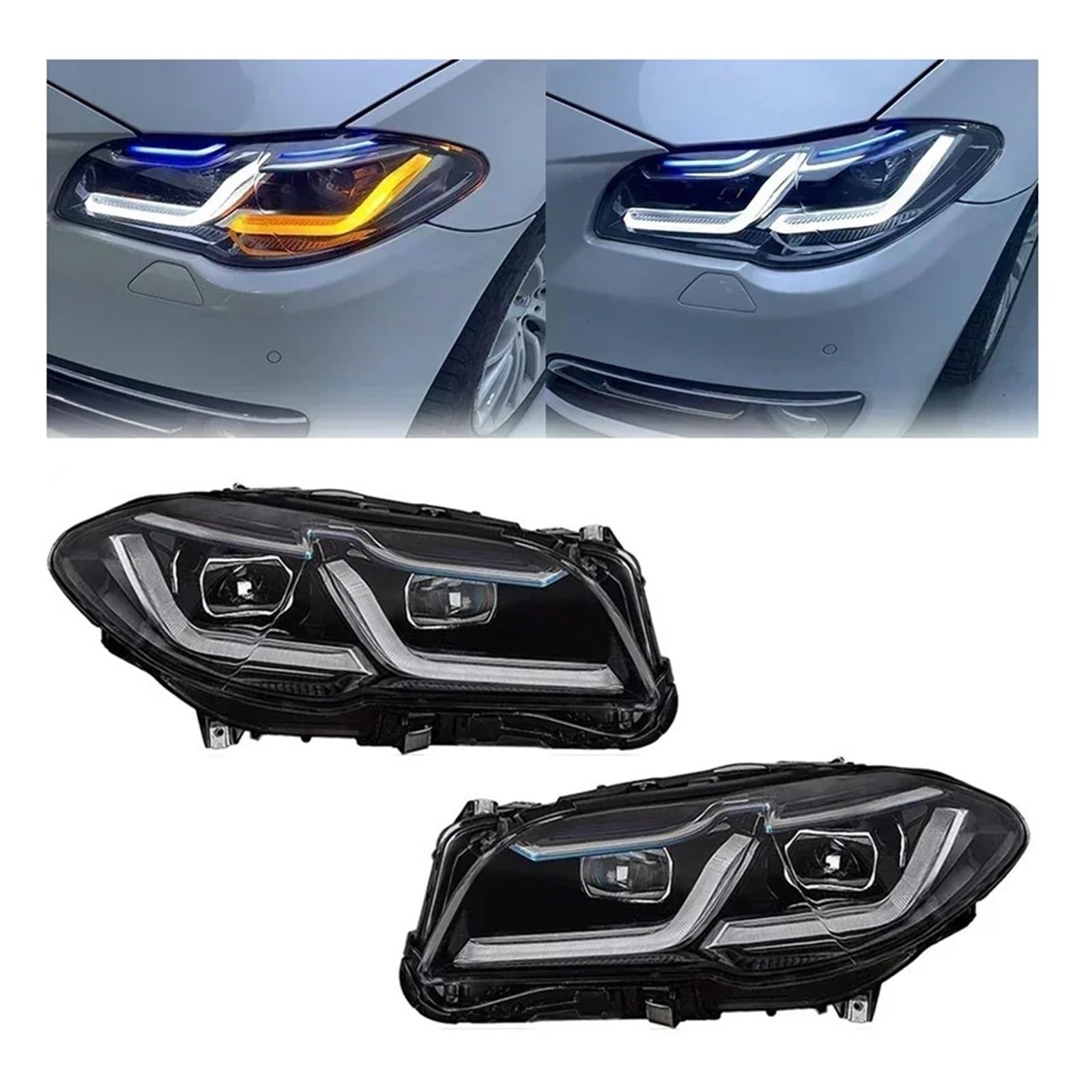 2PCS Headlight Assembly Replacement, Compatible With BMW F10 F18 2011-2013 M5 520i 520d 530i 530d Lights Headlights Car Accessories