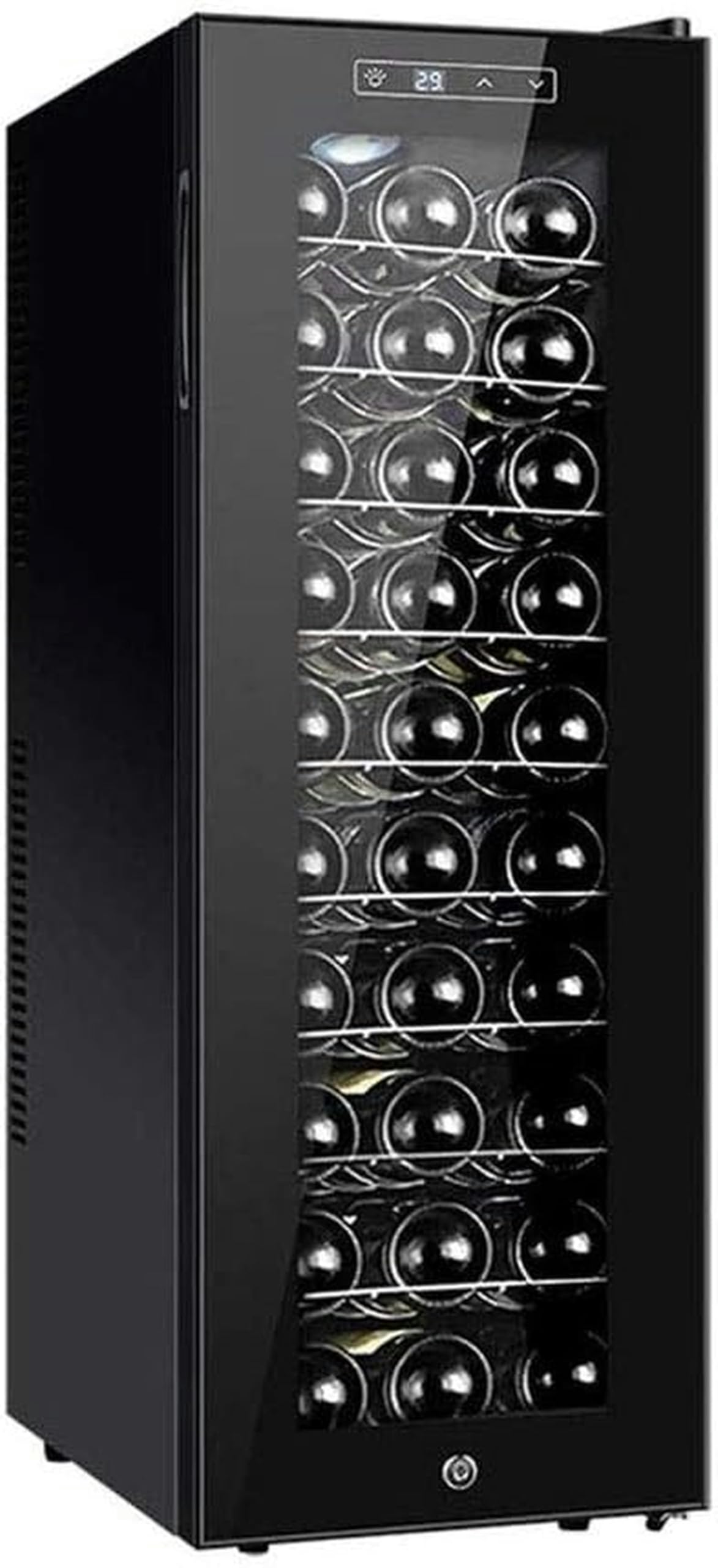 Gabinete con termostato Refrigerador de mostrador Independiente, Enfriador de Vino de Temperatura y Humedad Constante enfriado por Aire con Pantalla táctil Inteligente para vinos b
