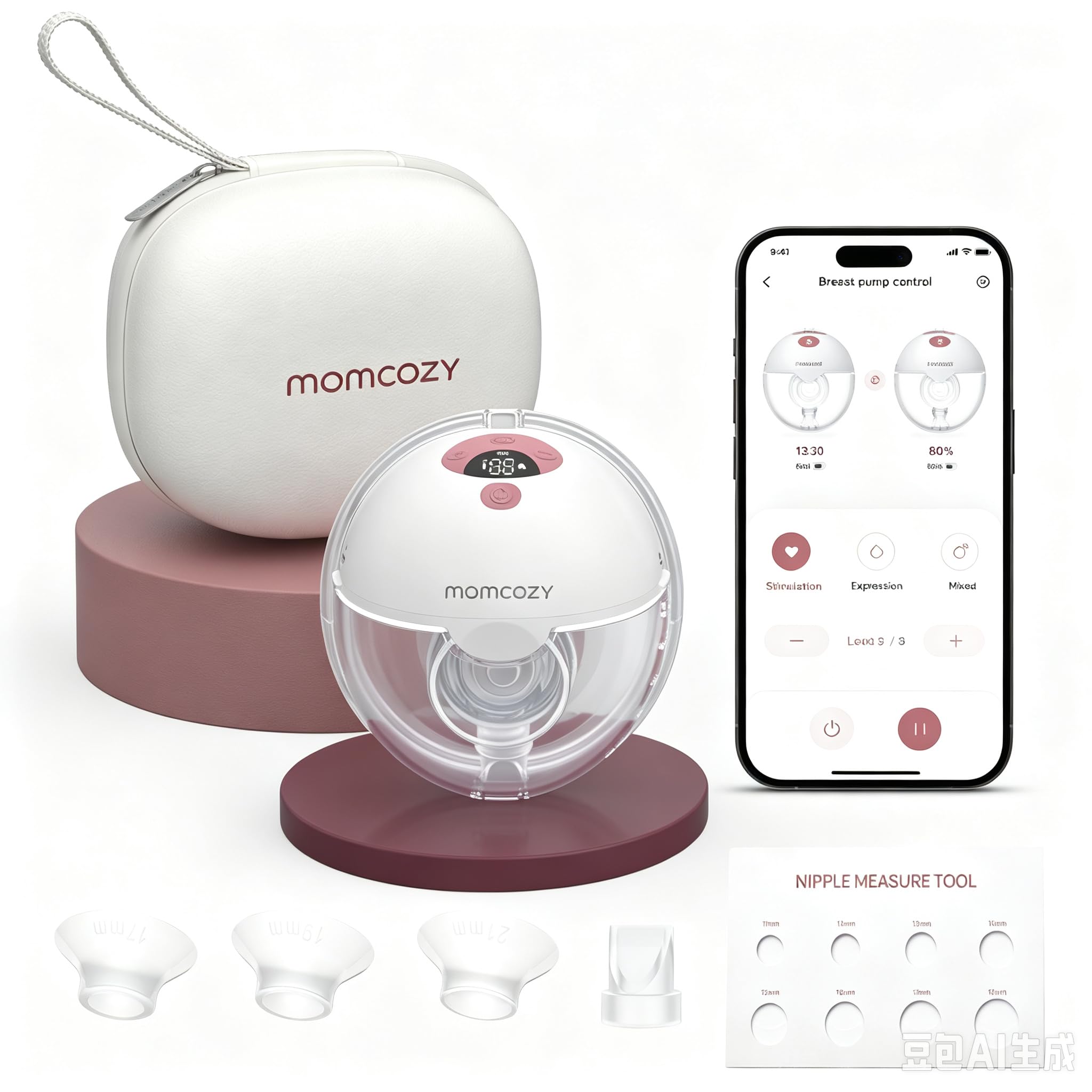 Momcozy M5Smart Milchpumpe Elektrische, 1 Pack Rosa