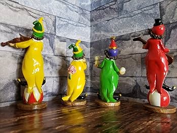 Amazon.co.jp: 昭和レトロ ピエロ 4体セット 人形 置物