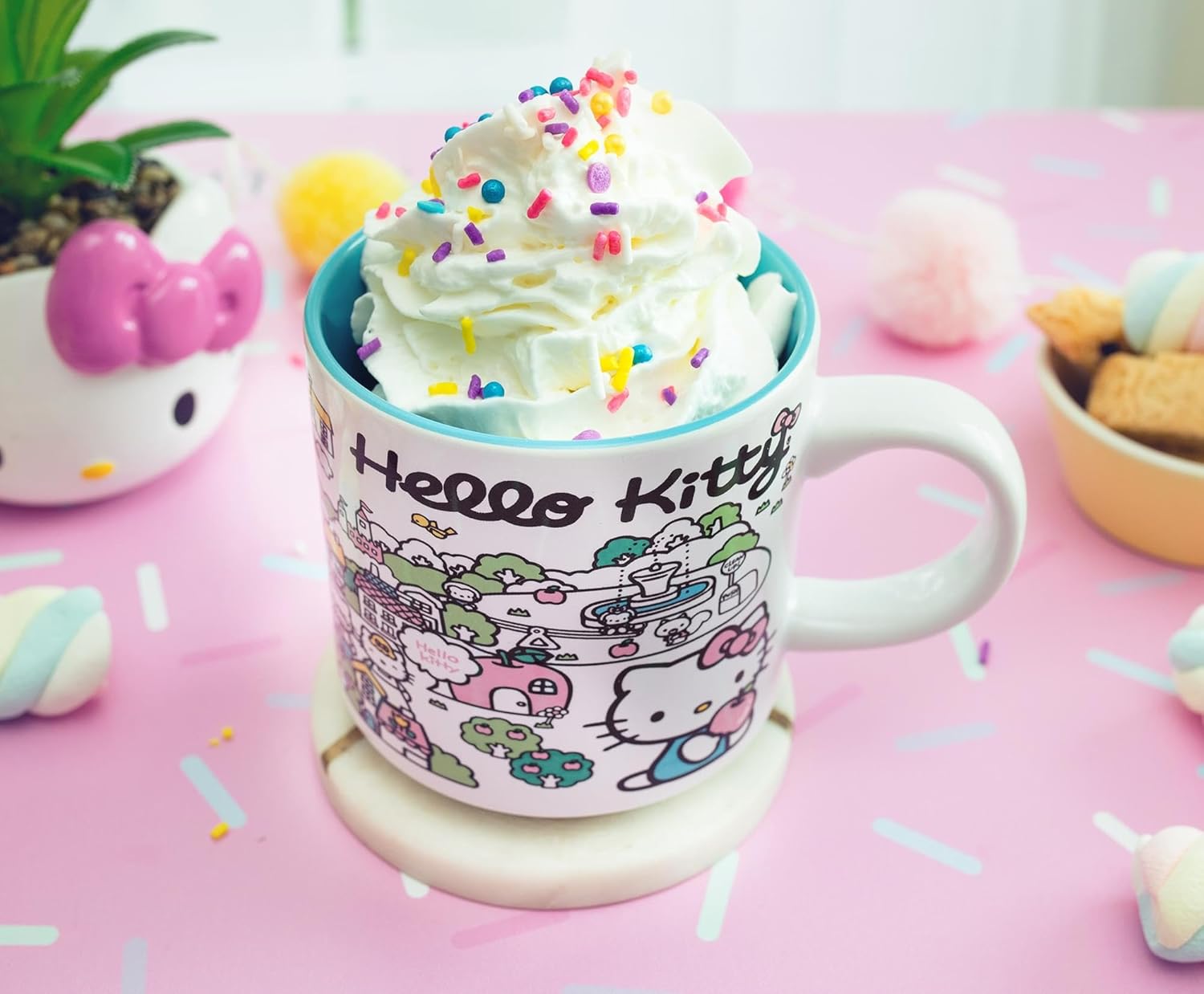 Silver Buffalo Hello Kitty Destination Neighborhood 13oz Single Stackable Ceramic Mug - Image 8