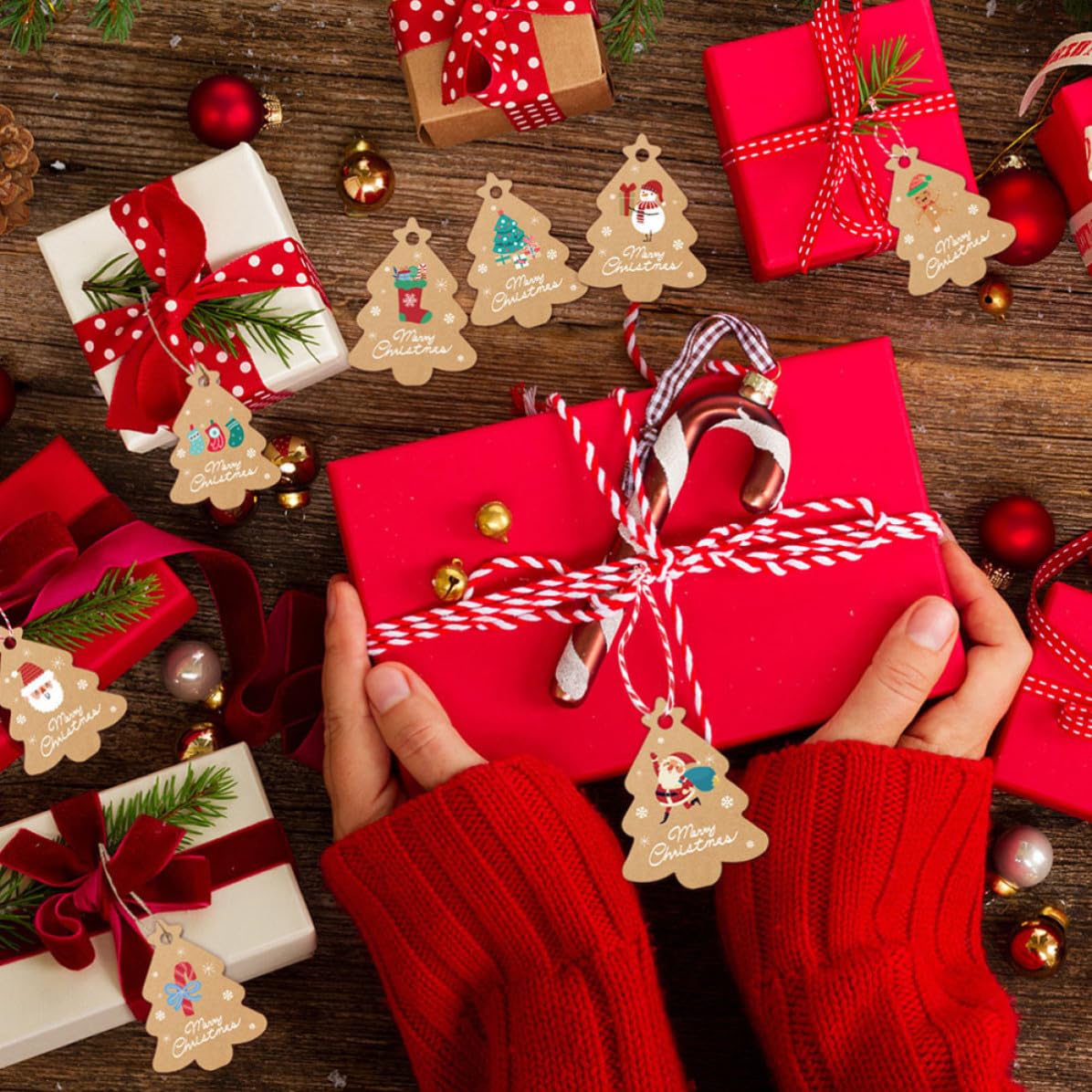 BESPORTBLE 8 Sets Weihnachtspapieranhänger Satz mit Botschaft für | Kartonmaterial, Kreative Ausführung, Karneval und Zuhause, Robust Verarbeitet