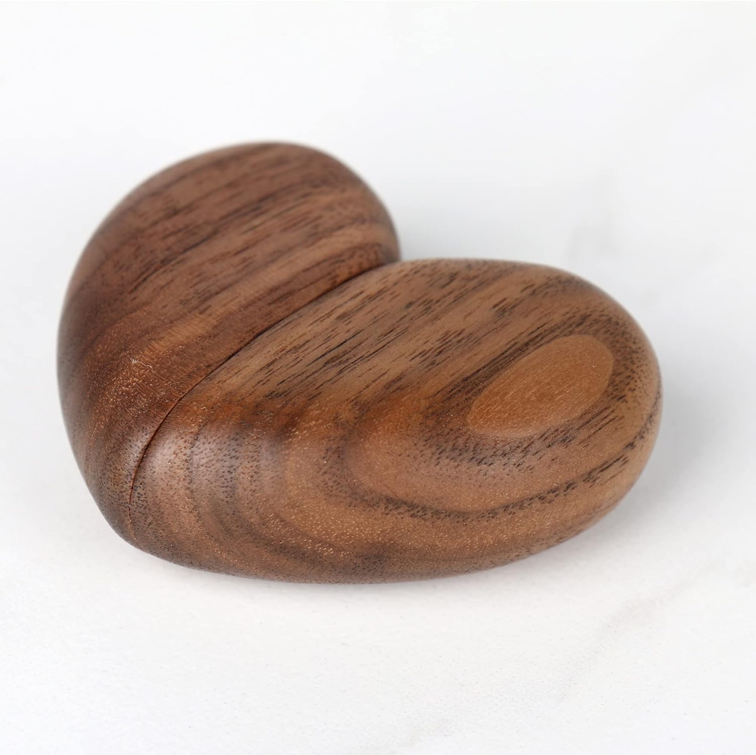 Wooden Heart Shaped Ring Box for Wedding, Proposal, Engagement - Wood Case Holder Gift (True Love Eternal Black Walnut) - Image 4