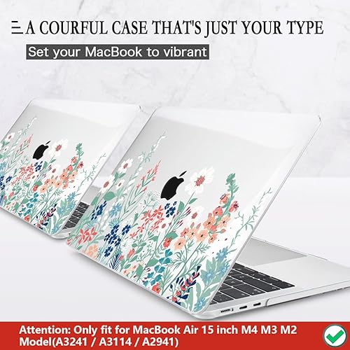 Miniatura 3 de CISSOOK Compatible con MacBook Air de 15 pulgadas, estuche 2025 2024 2023 Modelo de lanzamiento A3114 A2941, estuche rígido de plástico con funda