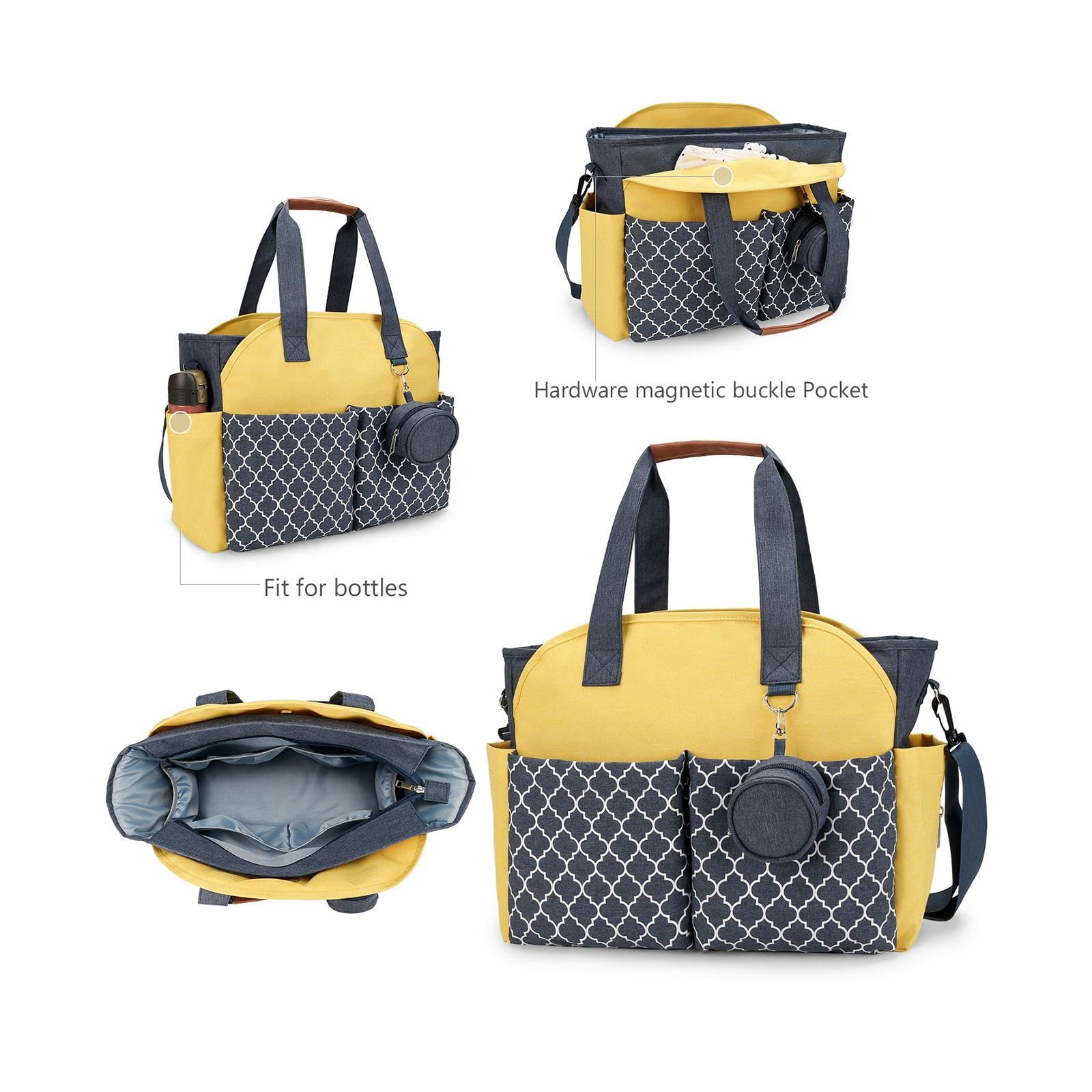 Bolsa de maternidad multifuncional para bebé, bolsa cambiadora de poliéster para mujer, ideal para lactancia, viajes y uso diario, diseño cómodo y elegante