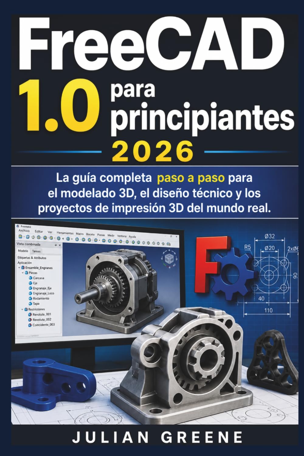 FreeCAD 1.0 para principiantes 2026: La guía completa paso a paso para el modelado 3D, el diseño técnico y los proyectos de impresión 3D del mundo real.