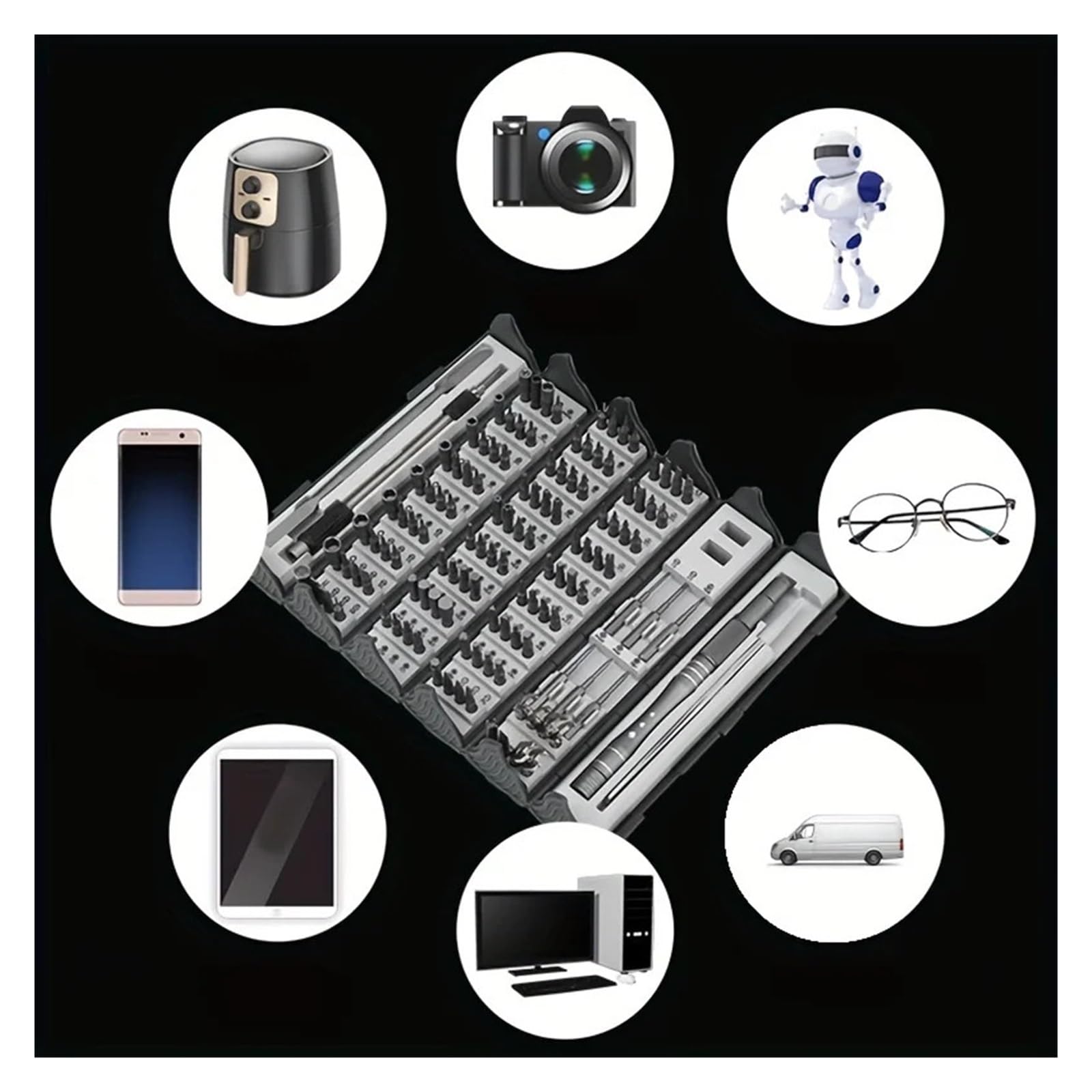 128-in-1-Präzisions-Magnetschraubendreher-Bit-Set for Kamera-Computer-Handy-Reparatur