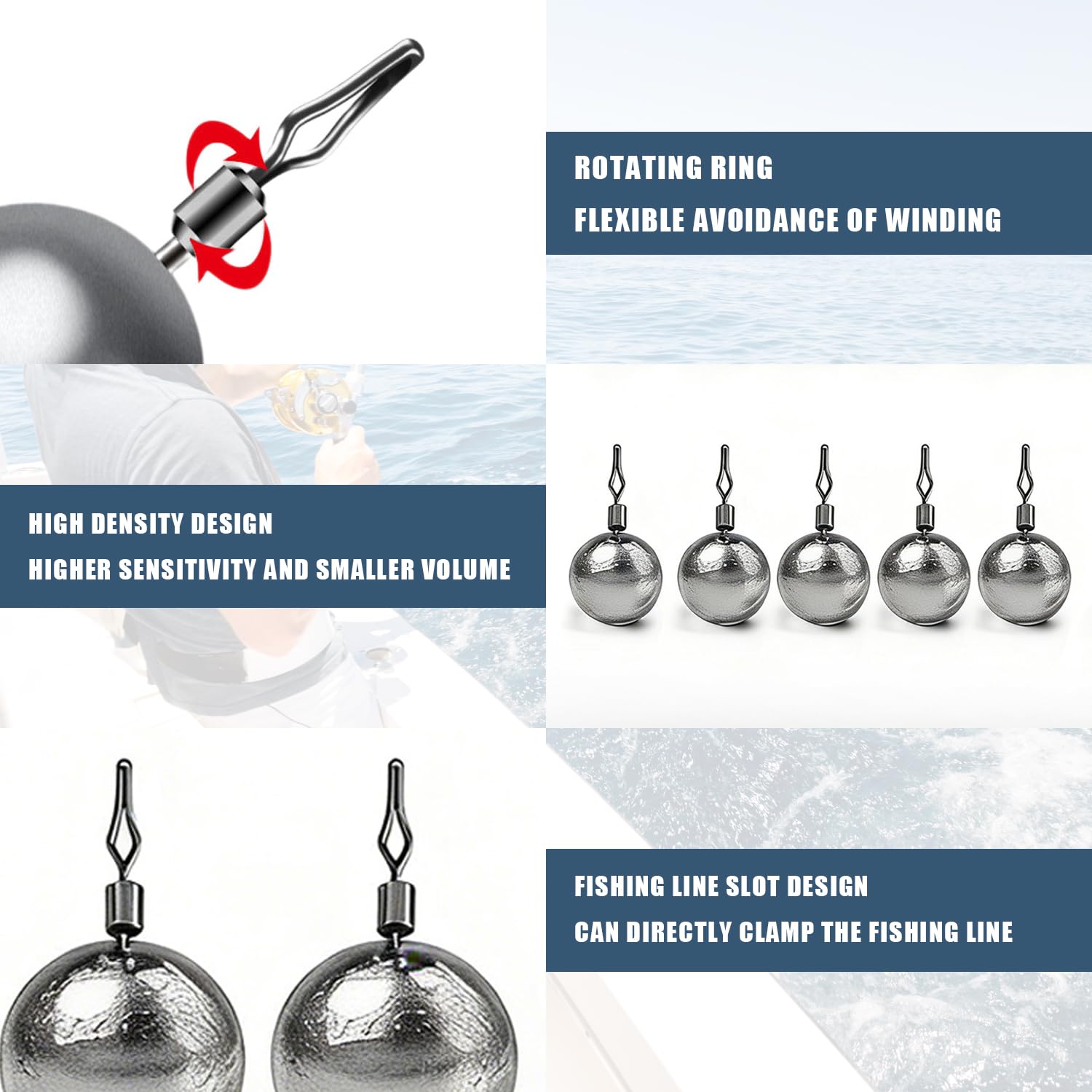 Pesi da pesca, set di accessori per la pesca, 35 pezzi, Sinker, specifiche da 3,5 a 20 g, per la drop-Shot piombo, girelle rotelle, pesca a scatto