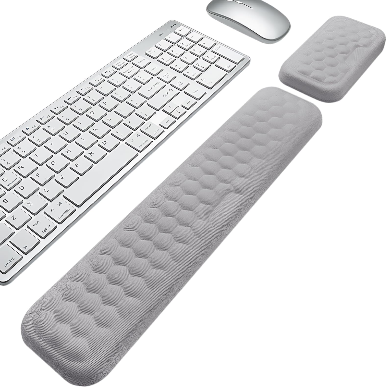 Handballenauflage für Tastatur und Maus Tastatur Ergonomische Handgelenkstütze mit Weichem Memory-Schaum Atmungsaktiv Rutschfeste Handgelenkstützen Set für Büro Arbeit Spiele Laptop