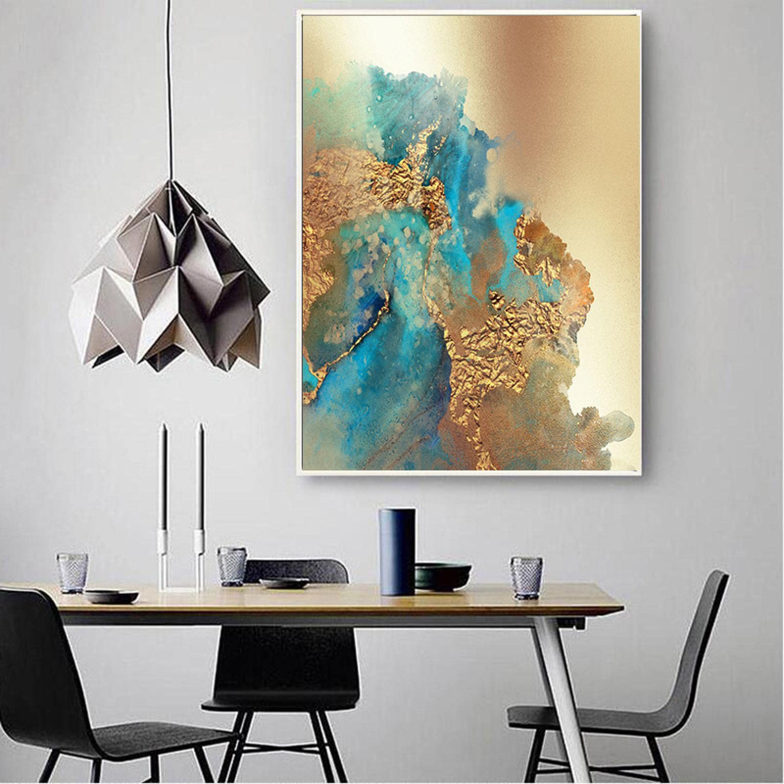 Affiche aquarelle abstraite KEBIA toile art moderne salon 50x70cm