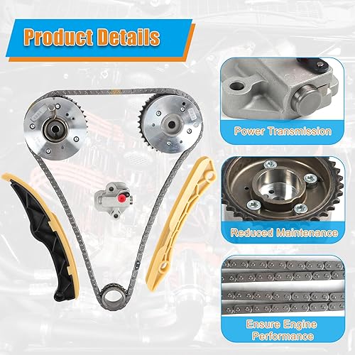 Miniatura 4 de Kit de cadena de distribución con engranaje VVT para Accent Veloster 2011-2019 1.6L, 2011-2019 Kia Rio Soul Forte Sportage 1.6L Reemplazar OE