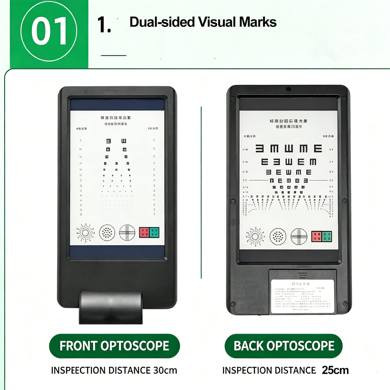 Digitale Sehtafel, Sehtesttafel Mit Beidseitigem Optotypendisplay, 5 Arten Von Visuellen Erkennungszielen, Zwei Helligkeitsstufen, Für Krankenhaus, Schule, Zuhause Und Büro B