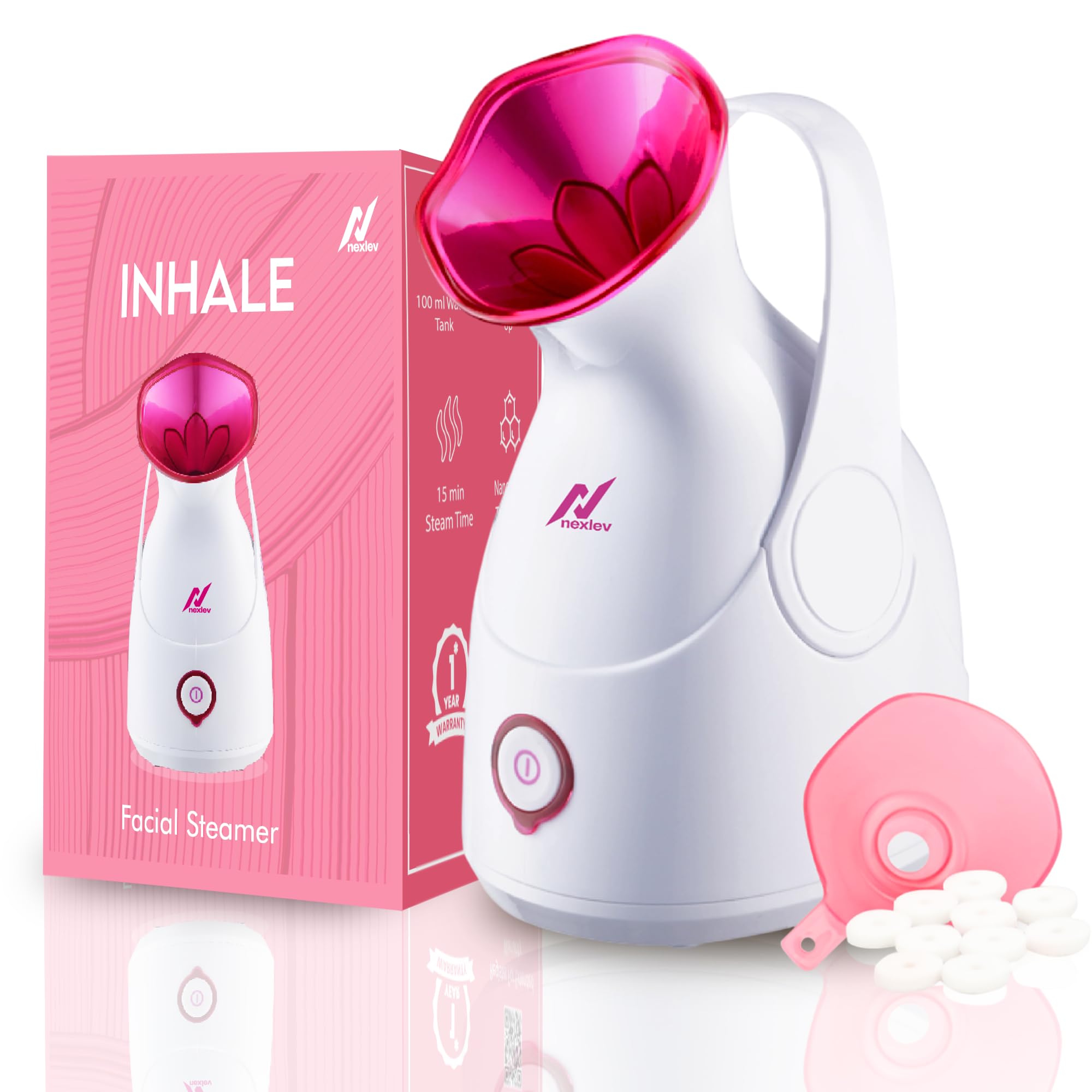 NexLev 2 in 1 Face Steamer + Steamer for Cough & Cold|100 ml|Perfect for Facial & Aromatherapy | Nano Ion Steam Boost Absorption|Inhaler & Vaporizer|Aroma Diffuser|30s heating|Avoid Burn & Spill|FS-01-picture-12