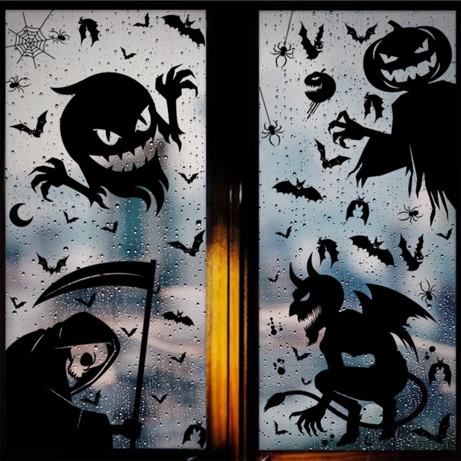 Adesivi Per Finestre - 4 Pezzi Halloween Vetrofanie Addobbi, Halloween