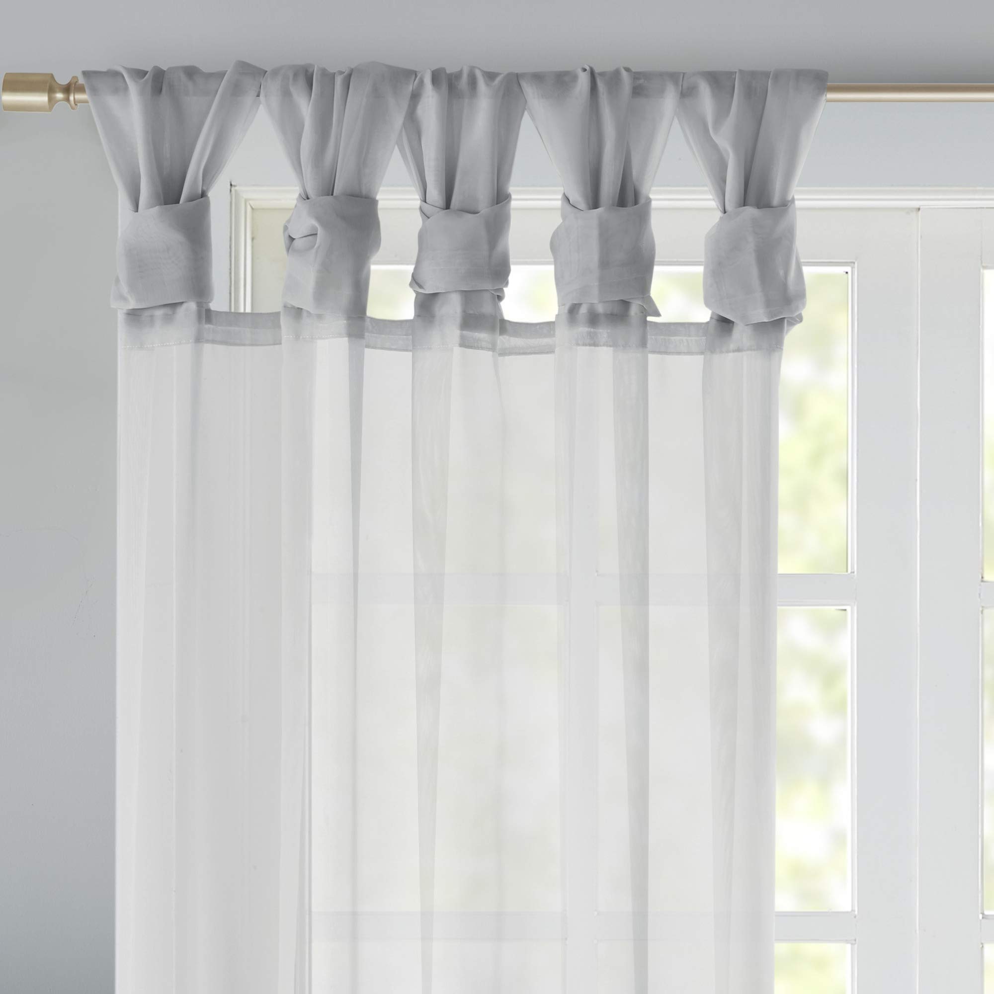 Madison Park Ceres DIY Twisted Tab Sheer Curtain, Pair Panels, Lightweight Window Treatment, Voile Privacy - Image 4