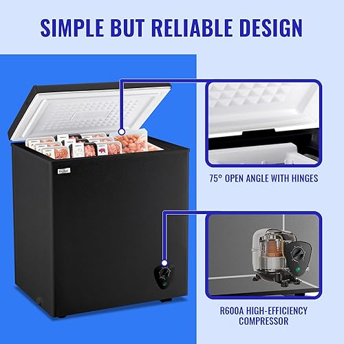 Miniatura 8 de WANAI Congelador de pecho profundo con capacidad de 7.0 pies cúbicos de congelación rápida para el hogar, oficina, dormitorio con una canasta