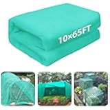 10 x 65FT Garden Mesh Netting, Ultra Fine Mesh Protection Netting Plant Covers Greenhouse Row Cover Raised Bed Screen Barrier Net for Vegetable Fruits Flowers Trees Crops, Green