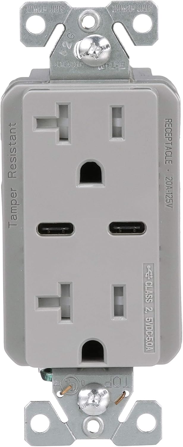 USB-C Charger with Duplex Receptacle