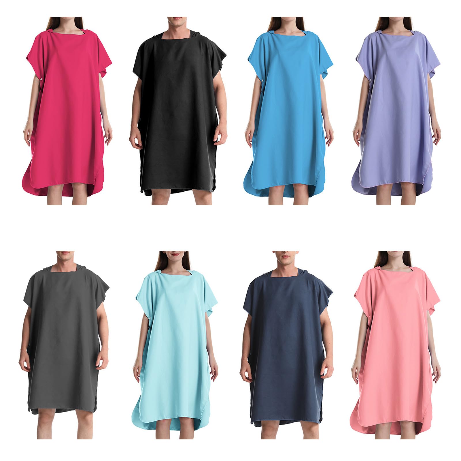 Schnell trocknender Kapuzen Handtuch Wickelmantel, Kapuzen Wickelhandtuch Poncho für Schwimmen, Neoprenanzug, Strand, Badeanzug, Komfort
