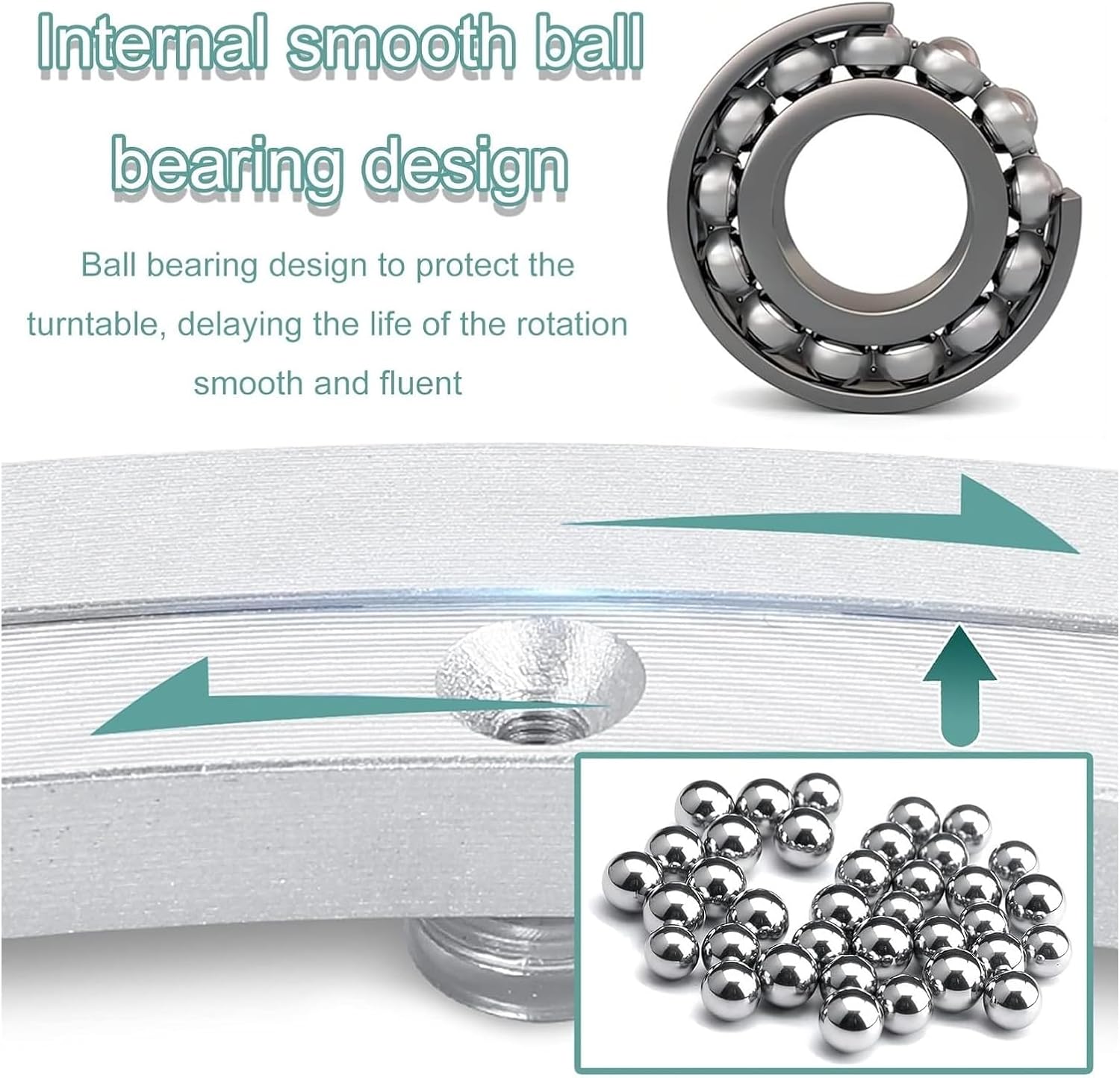 Lazy Susan，Ball Bearings， Lazy Susan Bearing Turntable Metal Rotating Hardware Bearings for Glass Granite Or Wood Table(35cm (14inch))